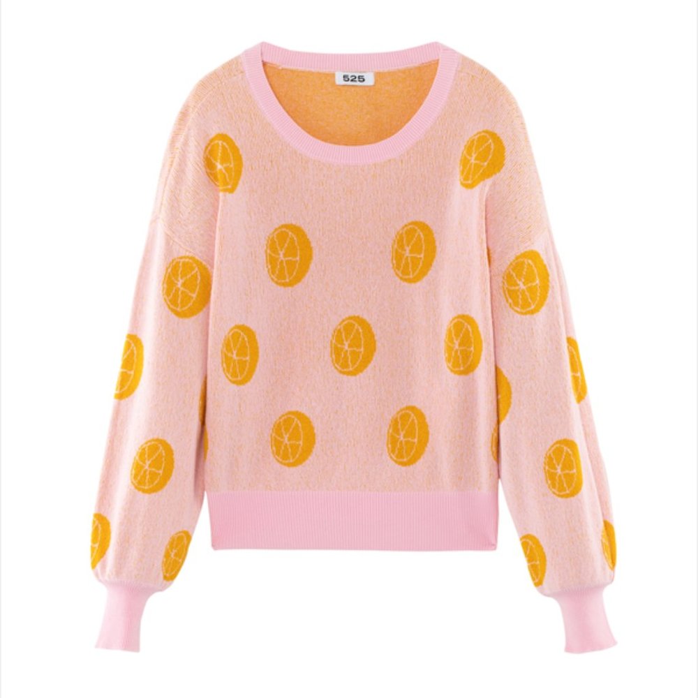 525 American Slice Orange Pullover Sweater